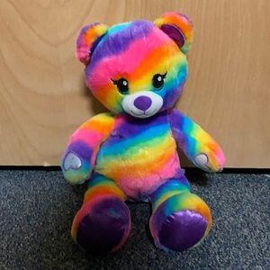 Rainbow colored build a bear teddy bear